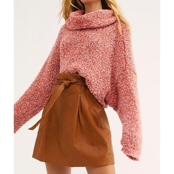 Free People Sweaters - Free People Red BFF Cowl Neck Sweater Size L NWT